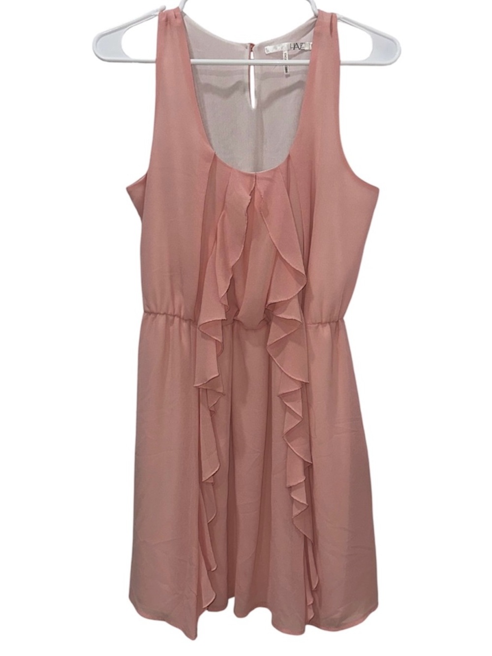 HAVE Pink Ruffle Sleeveless Dress Size Large